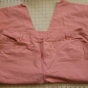 Bill Blass Melon Color Cotton Capris Plus Size 22W
